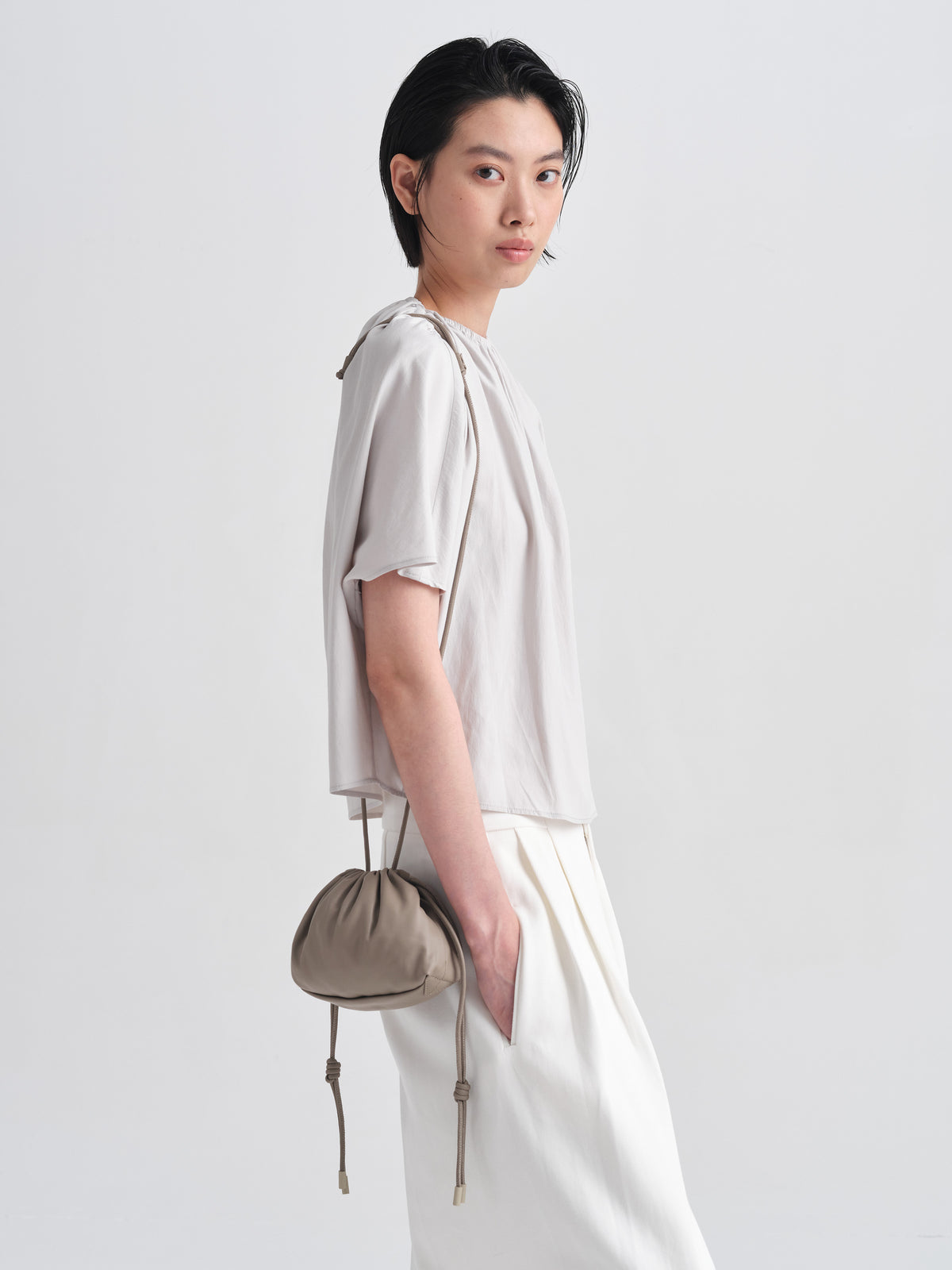 Mini Leather Pouf Bag