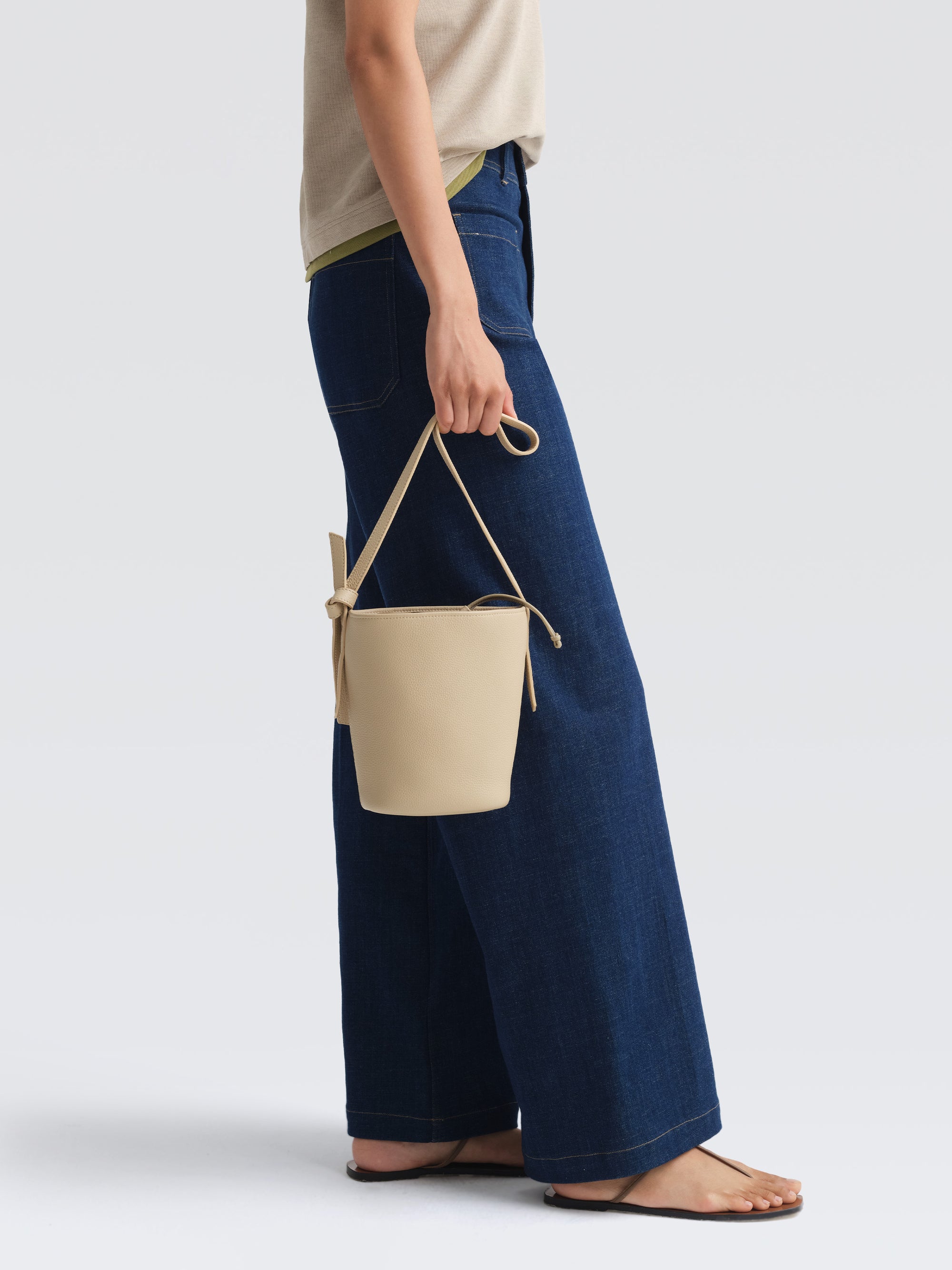Mini Leather Bucket Bag