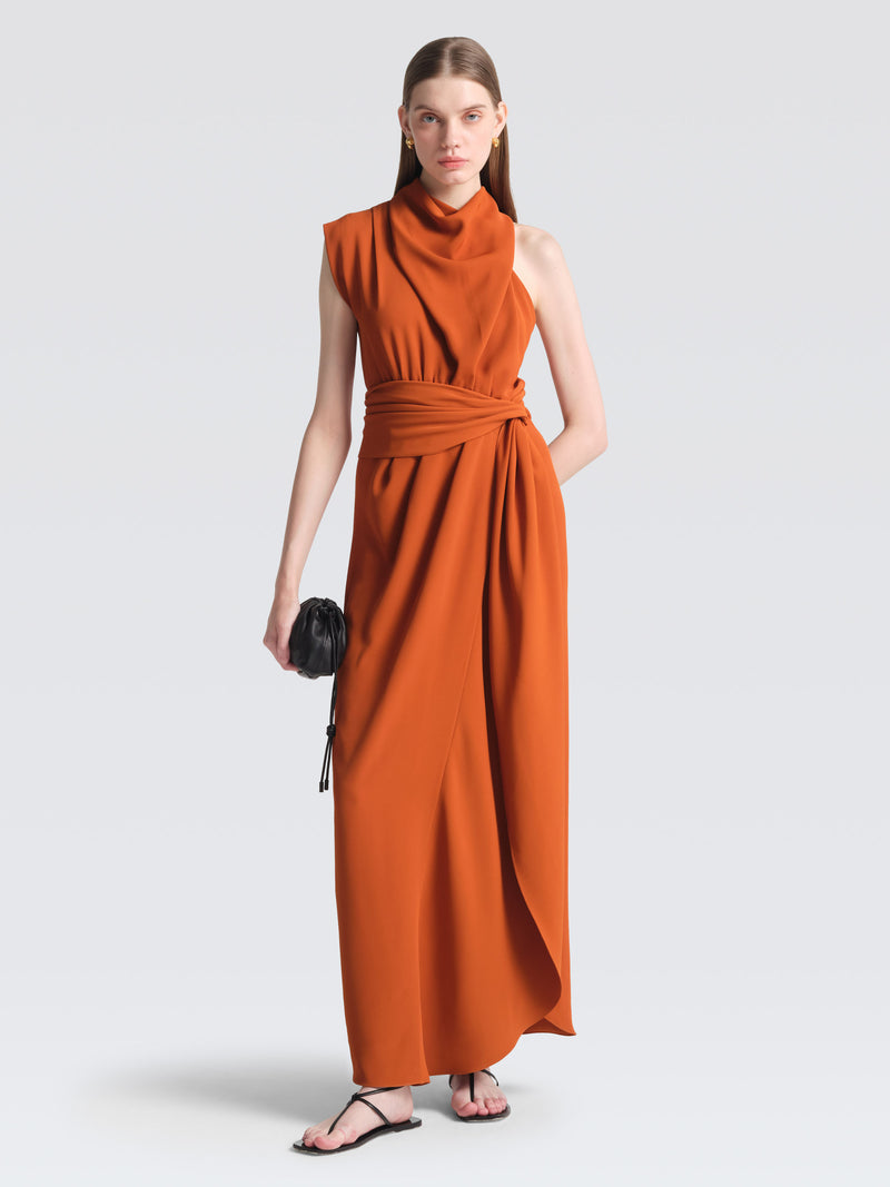 2193-Women-Dress-Lupita-Tri-Acetate-Rust-1