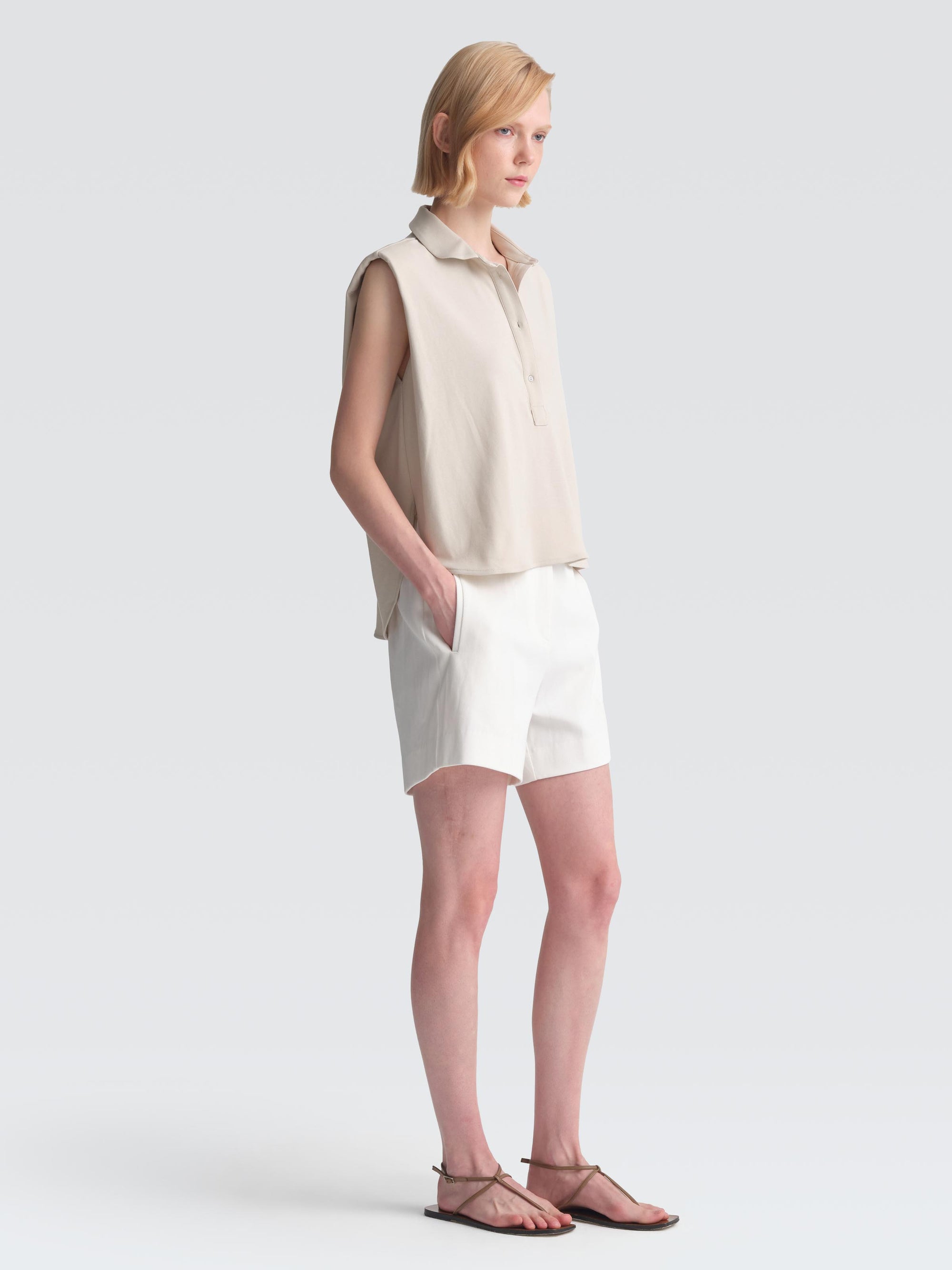 Cotton Pique Polo Top