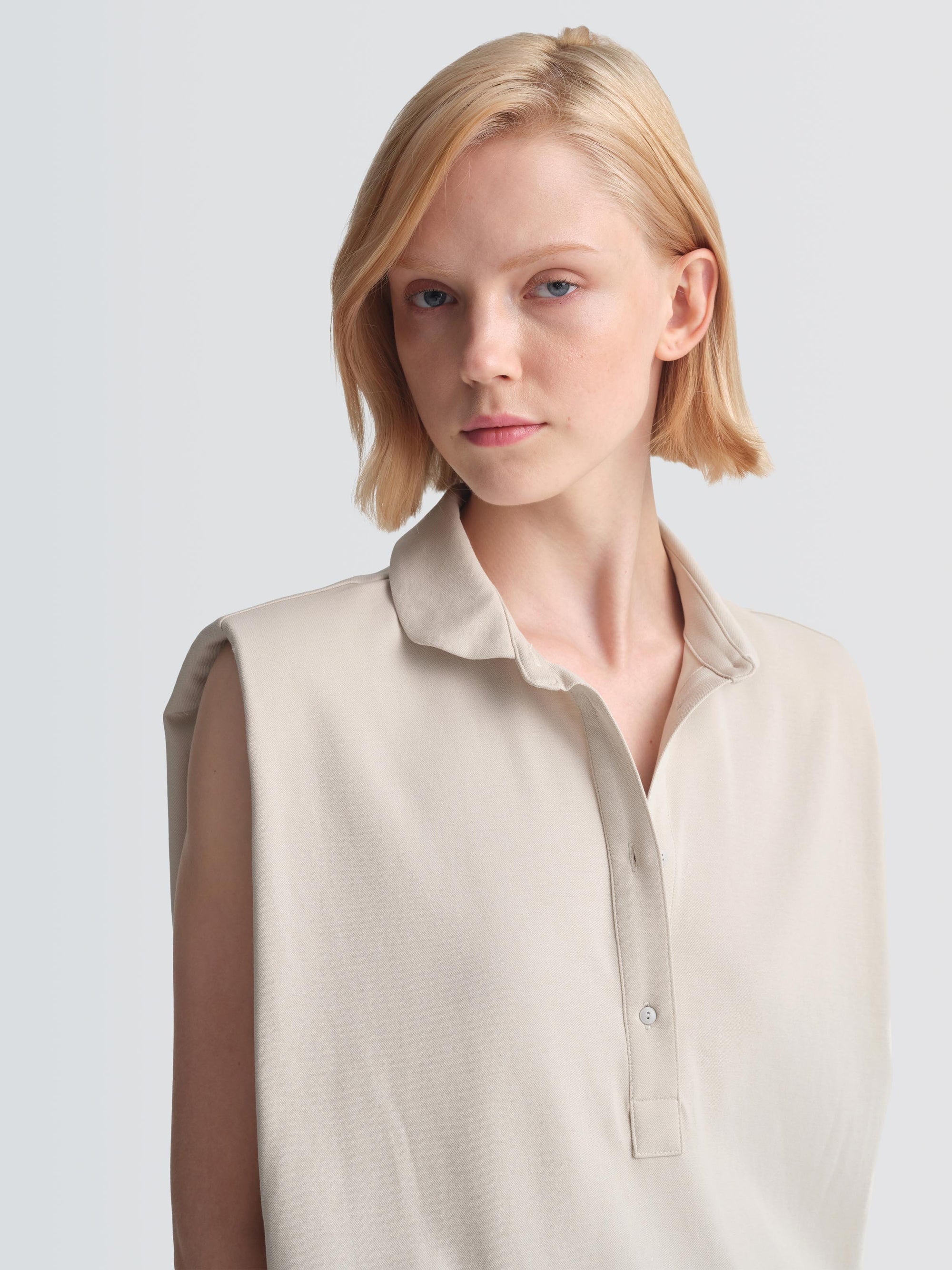Cotton Pique Polo Top