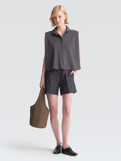 Cotton Pique Polo Top