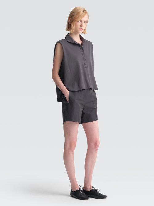 Cotton Pique Polo Top