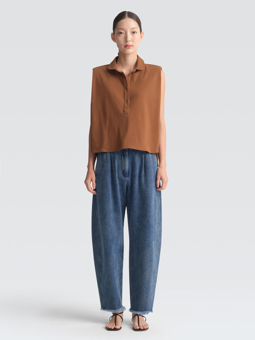 Cotton Pique Polo Top