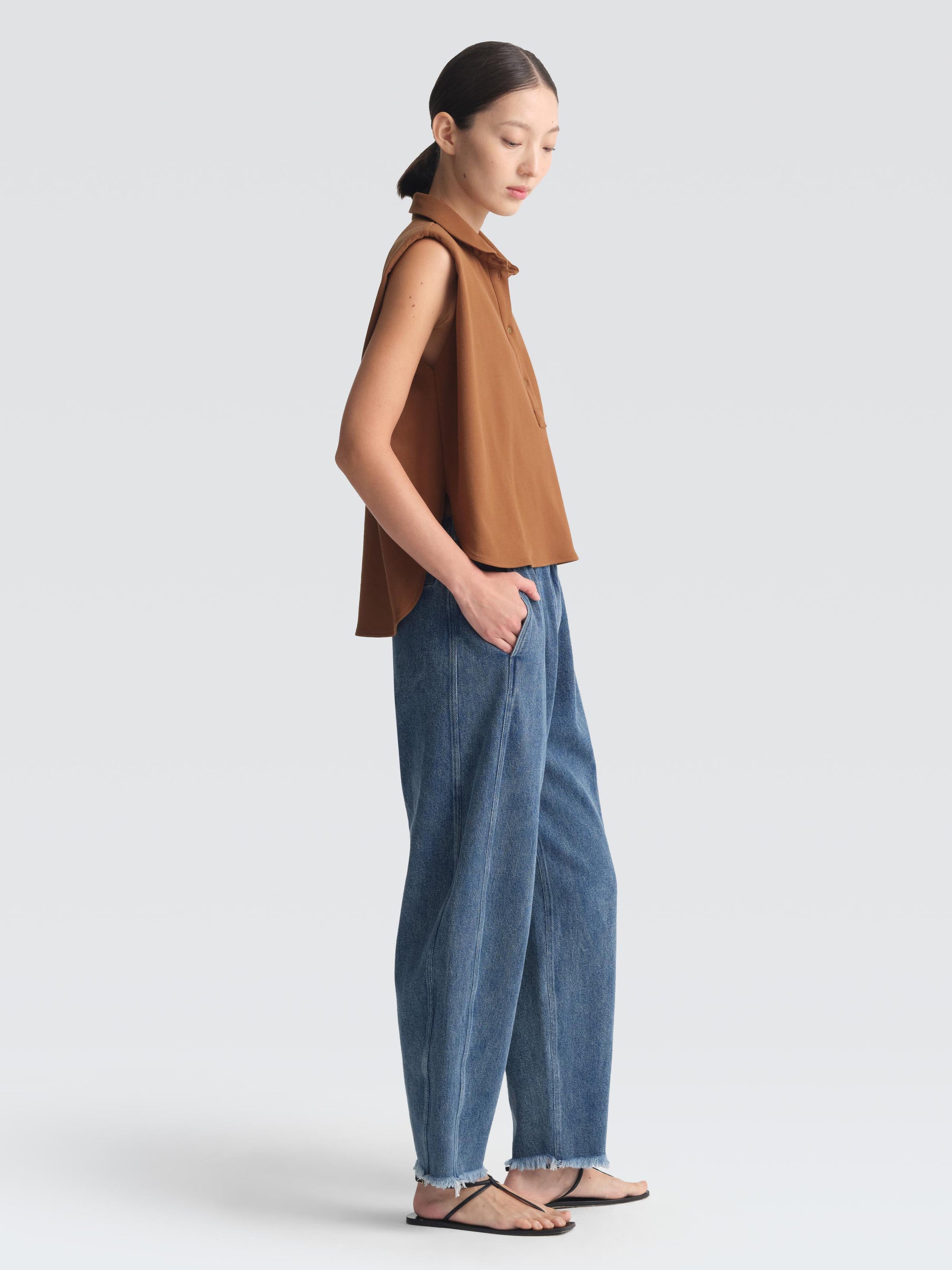 Cotton Pique Polo Top
