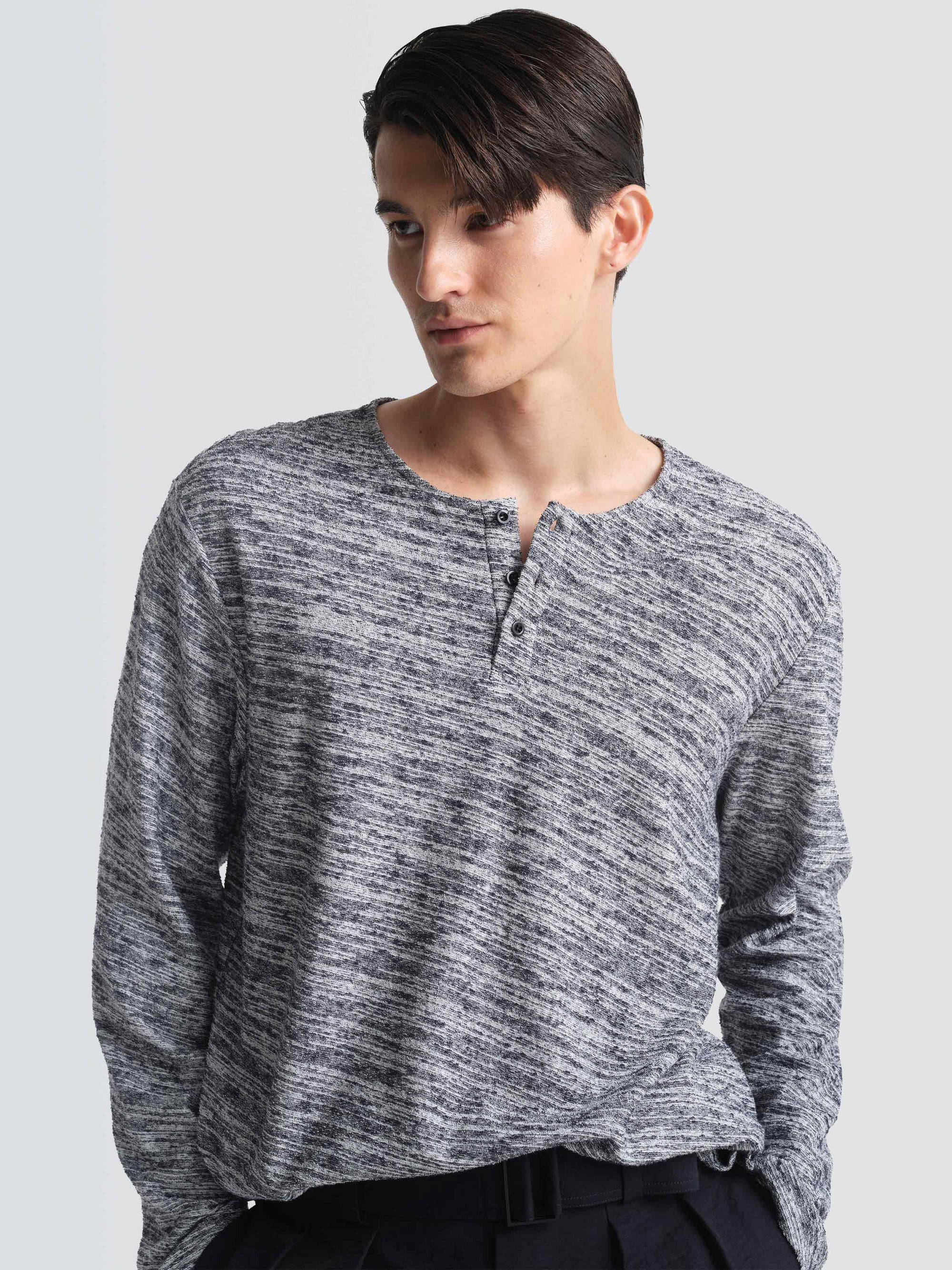 Cotton Jersey Henry Top